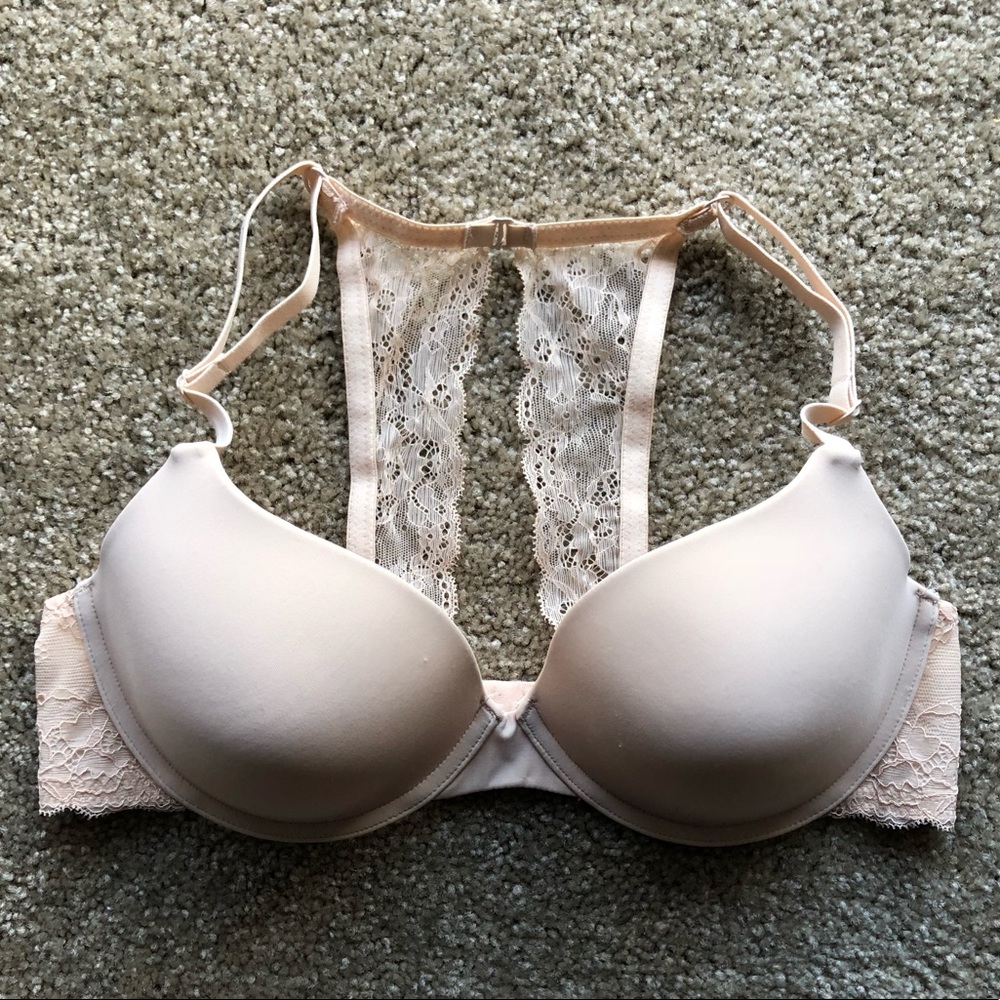 Apt 9 38C push-up buff/natural color lace back bra